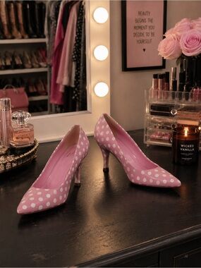 Jeffrey Campbell Veronique Pink Polka Dot Pumps Heels NWT Size 9